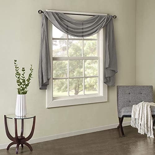 Madison Park Harper Sheer Curtain - 42 x 144 Grey