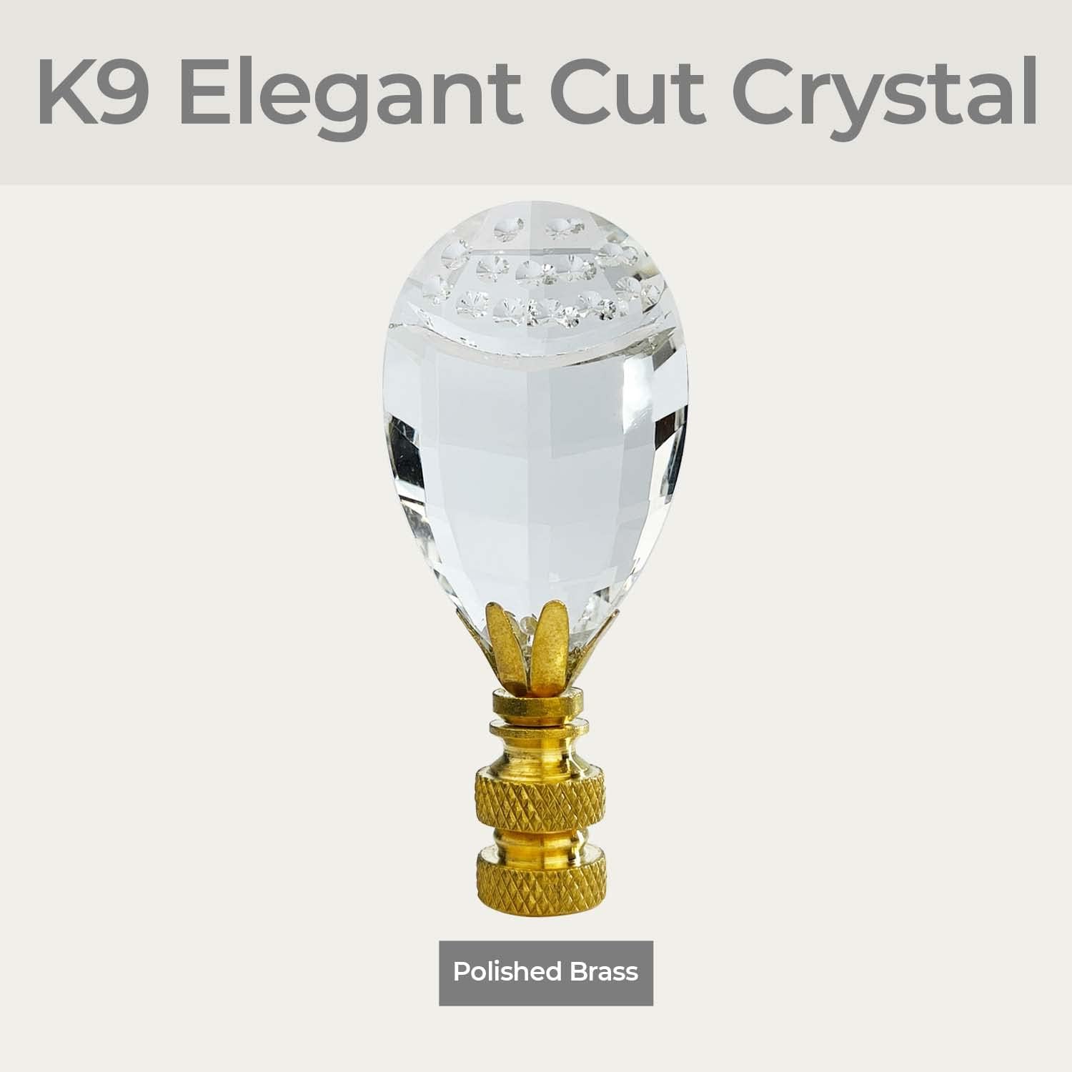 Royal Designs Inc Balloon Drop K9 Clear Crystal Finial for Lamp Shade