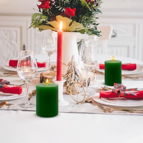 6 Pack 275x325 Inch Green Pillar Candles for St Patricks Day