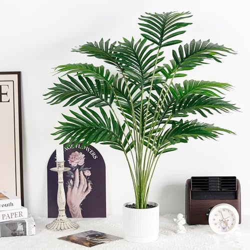 Der Rose 28 Inch Artificial Palm Tree with White Pot