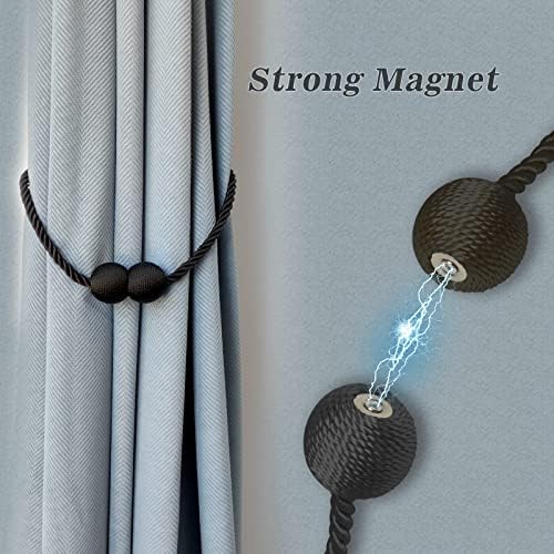 Hion Magnetic Curtain Holdbacks White 6 Pack