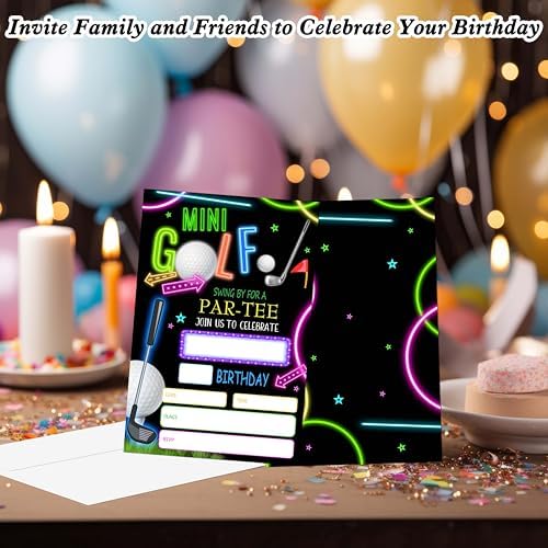 Gsauto Golf Birthday Invitations Set of 20 with Envelopes