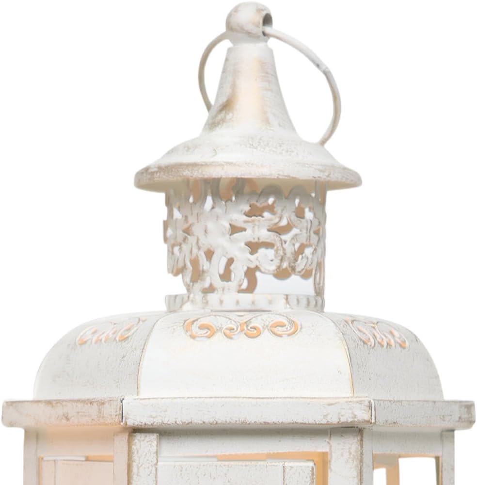 Set of Two White Gold Glass Metal Candle Holders
