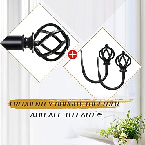 KAMANINA Black Twisted Cage Curtain Holdbacks Small 2 Pack