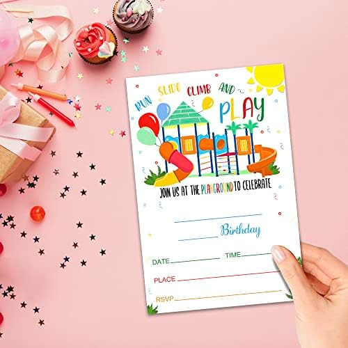 Zodvery Playground Birthday Invitations Set of 20 with Envelopes