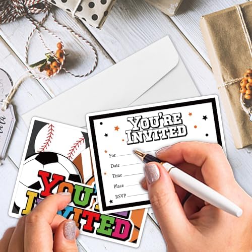 REWIDPARTY Sports Party Invitations Set of 15
