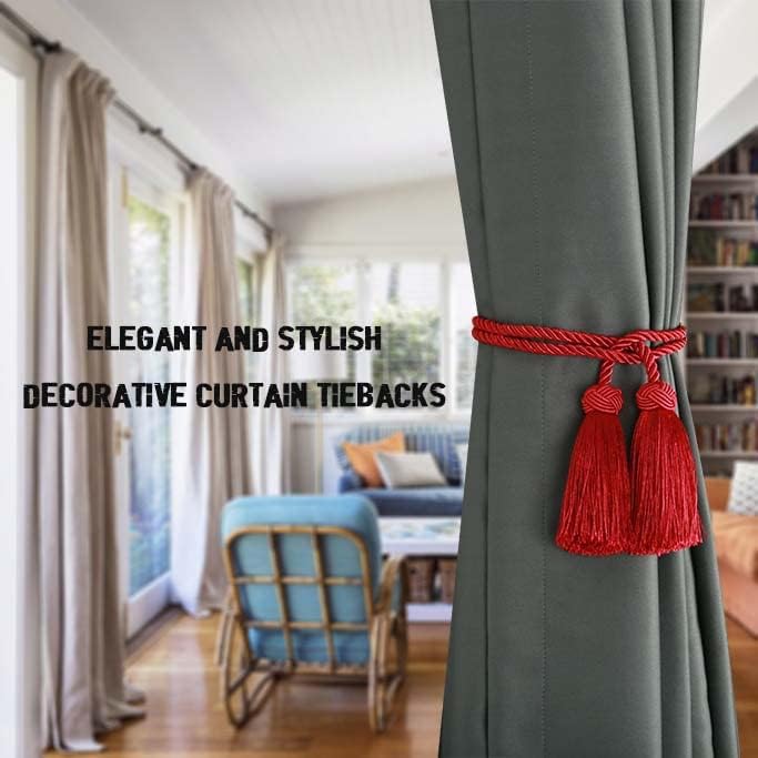 BEL AVENIR 2 Pack Curtain Tiebacks with Tassel