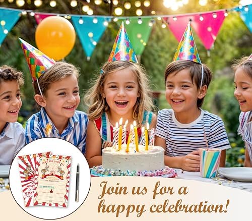 Carnival Birthday Invitations 20pcs with Envelopes