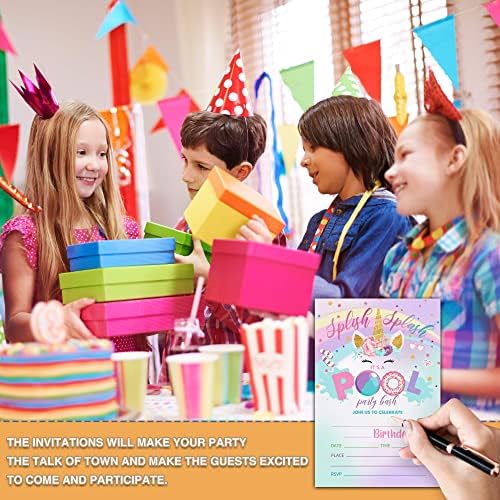 Unicorn Birthday Party Invitations 20 Cards Envelopes