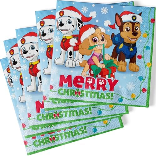 Paw Patrol Christmas Napkins 18 Count