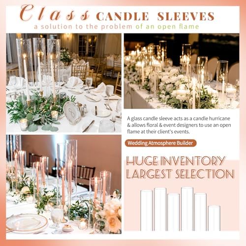 Showgeous 24 Piece Hurricane Candle Holder Set