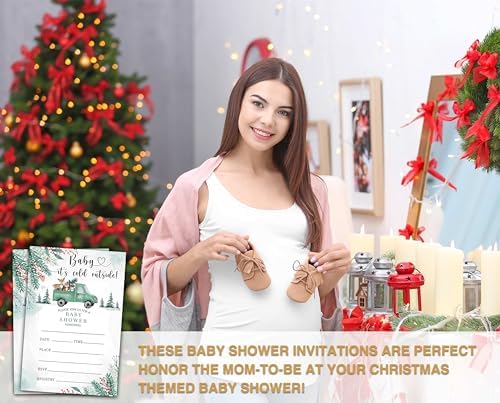 Winter Wonderland Baby Shower Invites with Envelopes