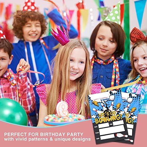 ZIIUFRN Bowling Birthday Invitations 4x6 20 Sets