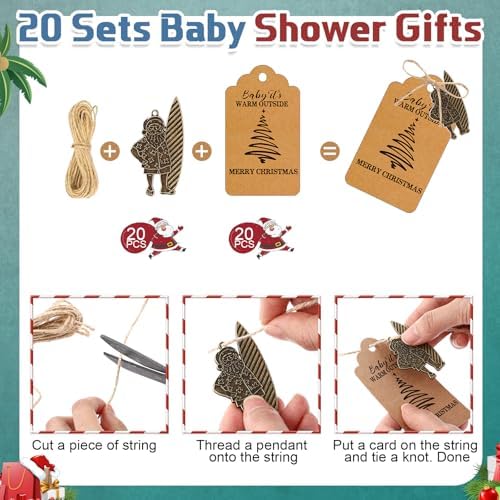 Suncalla 20 Sets Summer Christmas Keychain Decorations