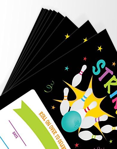 Bowling Party Kids Birthday 20 Invitations Envelopes