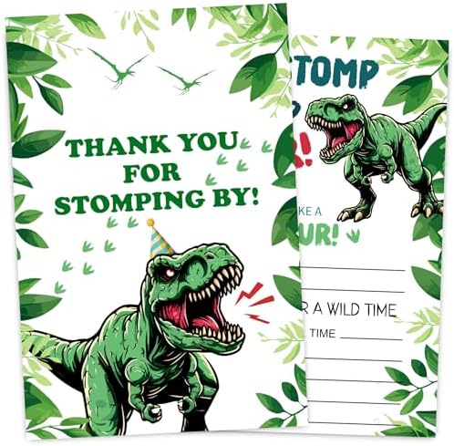 VIVORA Dinosaur Party Invitation Cards Set of 30