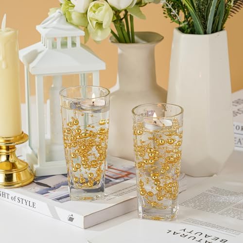 13 Feet Gold Pearl String Spool for Floating Candles and Vase Fillers