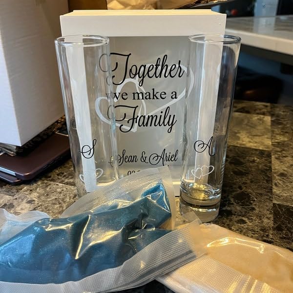 Personalized Blended Family Wedding Sand Shadow Box Set