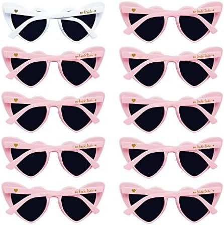 LADYHOME 10 Pairs Heart Shaped Bachelorette Sunglasses