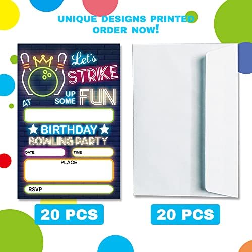Bowling Party Birthday Invitations for Kids and Teens