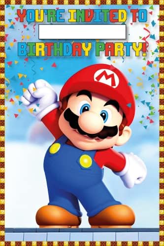30 Piece Classic Video Game Birthday Invitations Set