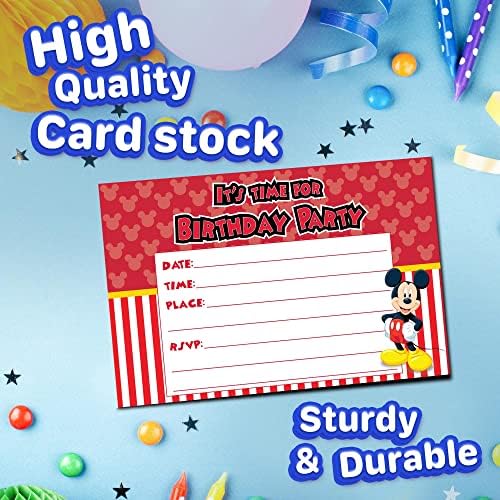 Set of 20 Classic Birthday Invite Cards Envelopes
