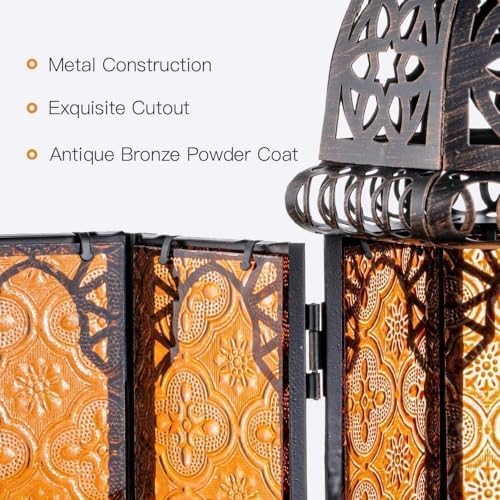 DECORKEY Set of 2 Moroccan Lanterns Indoor Outdoor