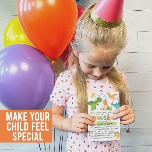 Hadley Designs Dinosaur Birthday Invitations 15-Pack 4x6