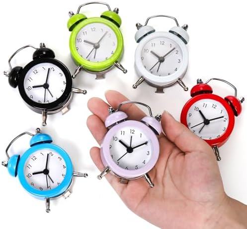 Noamus 6 Pcs Mini Twin Bell Alarm Clocks