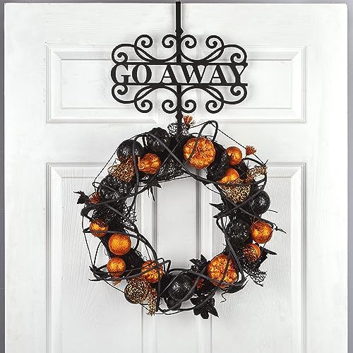 National Tree Company Metal Wreath Hanger Black Go Away Halloween