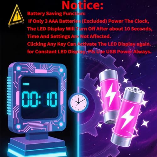 LED Digital Alarm Clock for Bedroom with Snooze and Temperature
