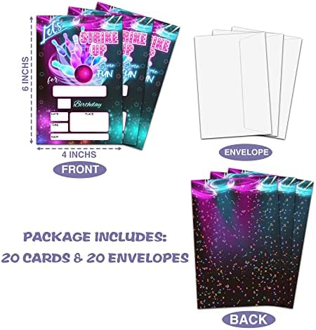 Levitatinyear Bowling Party Invites 4x6 Inches 20 Pack