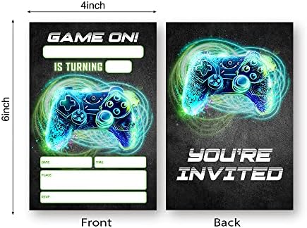 Neon Video Game Birthday Invitations Set of 20 1