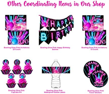 POP parties Ink Bowling Party Invitations Glow Red