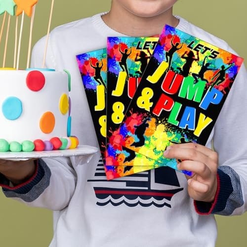 Trampoline Jump Birthday Party Invitations Set