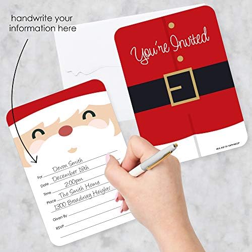 Jolly Santa Claus Shaped Fill-In Invitations Set of 12