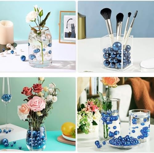 Floating Pearls Vase Filler Decor 105pcs 1000 Transparent Beads