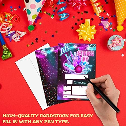 Levitatinyear Bowling Party Invites 4x6 Inches 20 Pack