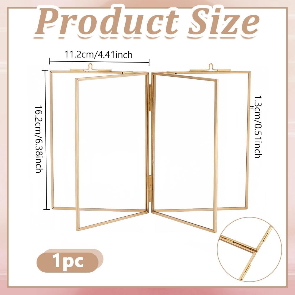 UNICRAFTALE Brass Double Picture Frame with Glass