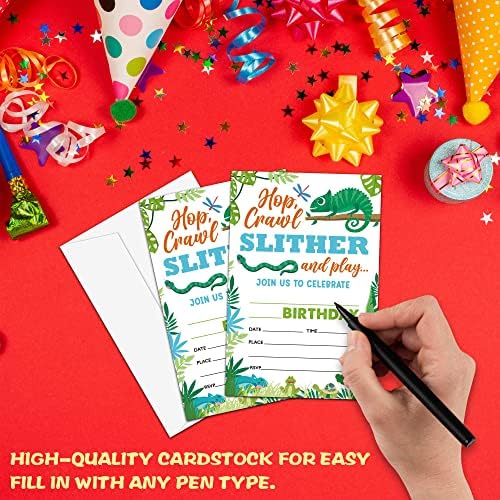 Reptile Themed Birthday Invites for Adults 4x6 Lizard Party Decorations