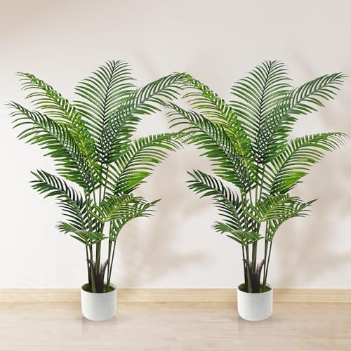 Artificial Palm Tree 4FT 2 Pack with White Planter