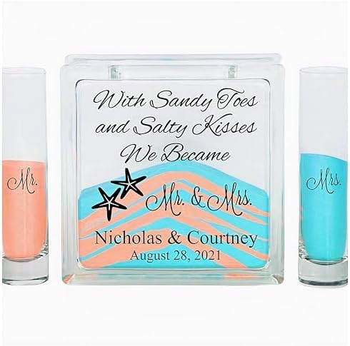Personalized Glass Unity Sand Ceremony Set with Lid