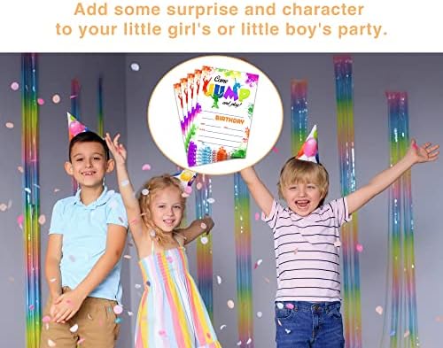 Trampoline Birthday Invites with Tie Dye Design