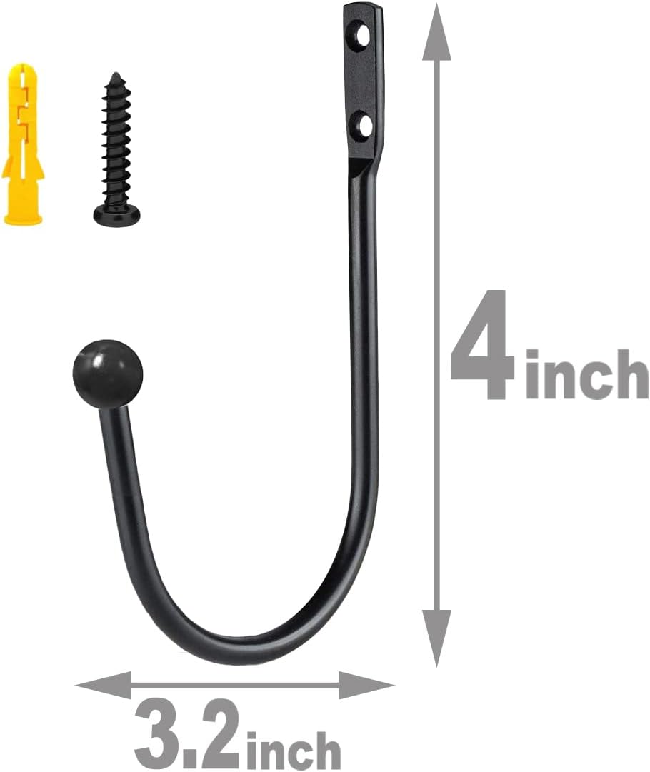 Meetart Black Curtain Holdbacks 4 Pack with Screws