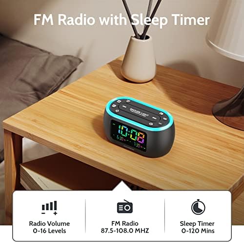 HOUSBAY 3 in 1 Alarm Clock for Bedrooms - Clock Radio Night Light