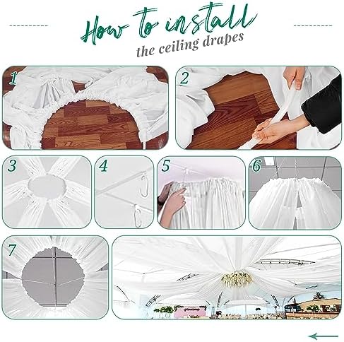 10 Panels White Ceiling Drapes Wedding Arch Decor