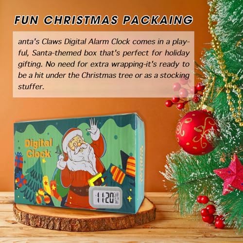KAIJIELY LCD Digital Alarm Clock with Temperature Display Green