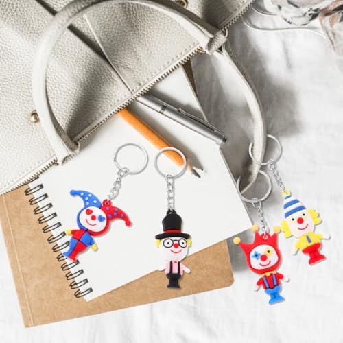 Operitacx 12 Pack Clown Keychain Pendants