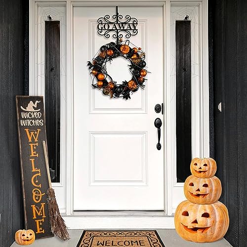 National Tree Company Metal Wreath Hanger Black Go Away Halloween