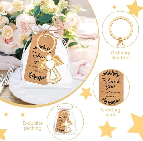 VZCBZC 24Set Angel Keychain Favor Pack